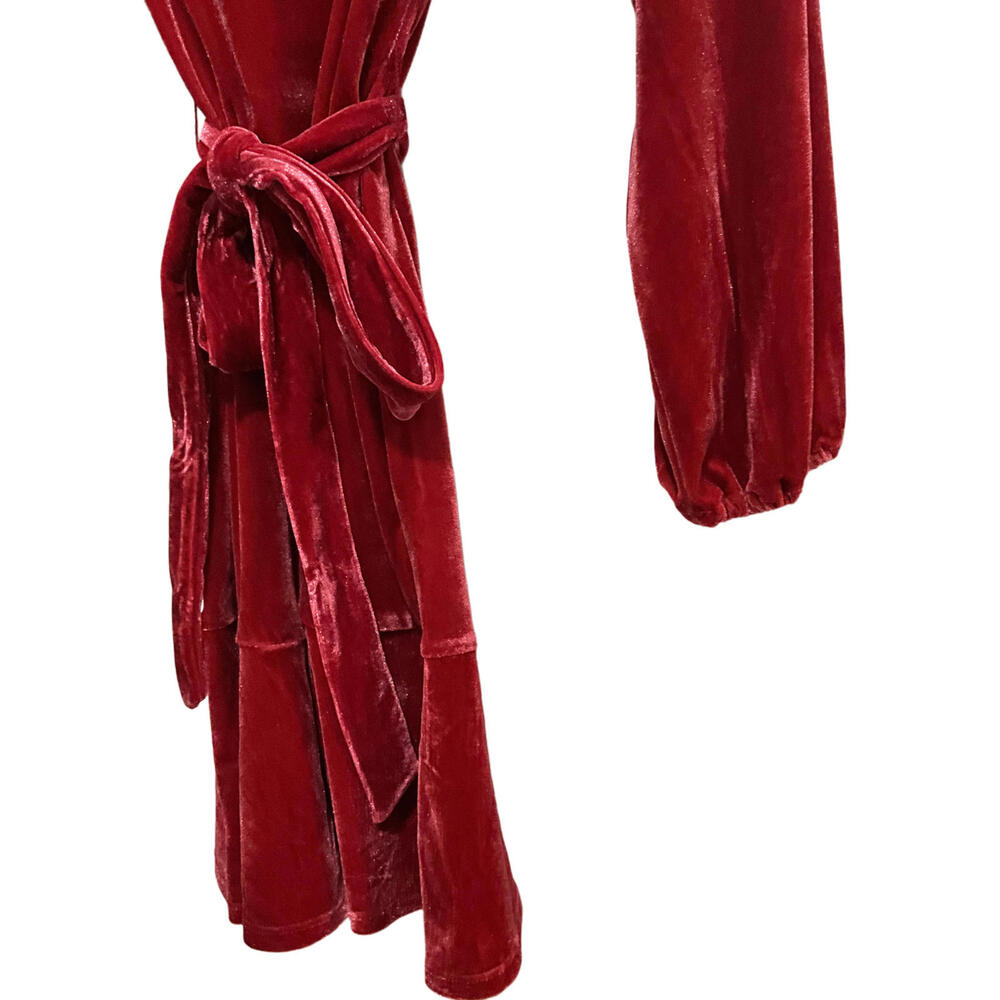SALE❣️NWT J.CREW Y2K Red Velvet Ruffle Knee Mini Dress Retro It Girl Date Night - Picture 10 of 10